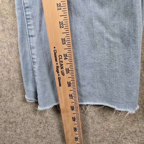 Almost Famous Light Blue Womens Distressed Flared Jeans Size 9 - Picture 9 of 9